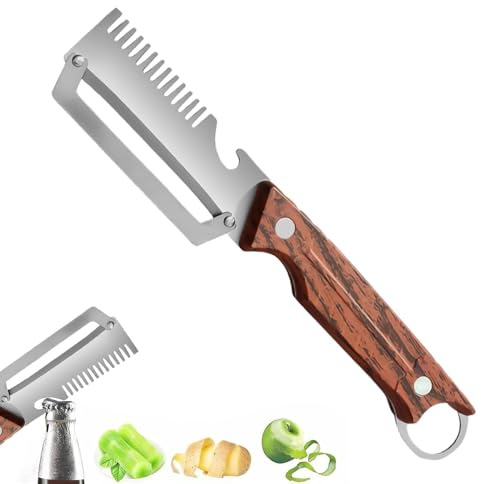 Pelapatate, Pelatore Affettatrice in Acciaio Inossidabile, Pelapatate Multifunzionale Utensile Da Cucina, Per Carote, Cetrioli, Frutta, Ananas, Casa, Ristorante, Campeggio, Camper