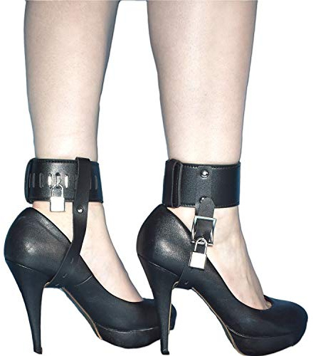 Honeylust Fußfesseln – BDSM Schuhfessel Set, abschließbar & verstellbar, Sissy | Abschließbare High Heels Bondage Set | Gelenkfesseln & Minischlösser | Femdom Sub devot Fetisch Ankle Cuffs kinky erotik