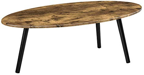 [en.casa] Mesa de Centro Viborg 109,5 x 59,5 x 39,5 cm Mesa de Salón Auxiliar con 3 Patas Trípode Mesa Baja de Café o Té Efecto Madera Tono Oscuro y Negro