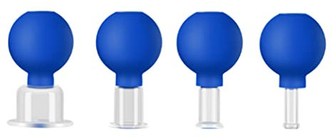 Set Di Coppettazione Facciale in Vetro Da 4 Pezzi, Aspirazione Sottovuoto in Silicone, Terapia Di Massaggio Con Coppettazione, Un Kit Per Anticellulite, Antirughe Per Occhi, Viso E Corpo