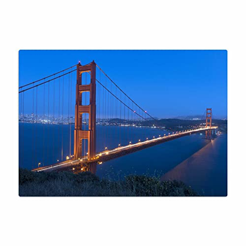 Vero Home 17158 Glas-Schneidebrett | Motiv Reisen Golden Gate Bridge | rutschfest, kratzfest und lebensmittelecht | Maße: 39 x 29 cm