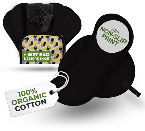 Natissy Salvaslip Riutilizzabili in Cotone Biologico per Donna, Lavabili, Traspiranti, Morbidi, Senza Odori e Senza PUL - Set 7 pz Taglia S - Made in EU