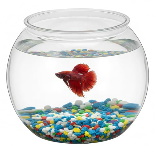 1 Gallon Plastic Fish Bowl, Shatterproof Clear Round Goldfish Betta Tank, Small Bubble Bowl Vase for Centerpiece, Candy Jar, Carnival Game & Party Drink Container
