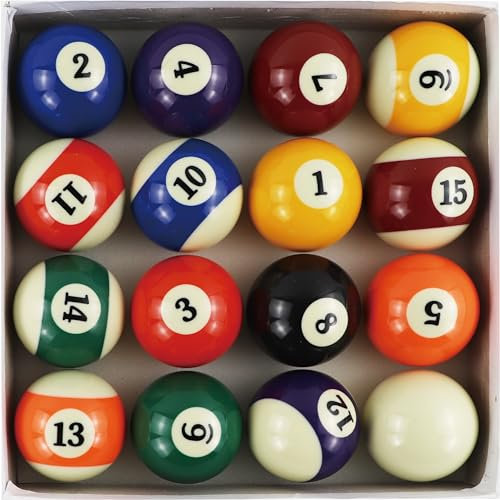 SusggO Professionelle Billardkugel-Box, Standardgröße, komplettes Set mit amerikanischen Billardkugeln (16 Kugeln, 57,2 mm)