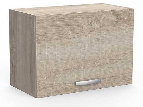 möbelando Wandhängeschrank >Paprika< in Sonoma Eiche/Beton - 60x42x30cm (BxHxT)