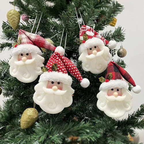 4Pcs Christmas Tree Hanging Ornaments, Christmas Tree Doll Decoration, New Cute Santa Claus Hanging Pendant for Walls Windows Doors Home Party Garden
