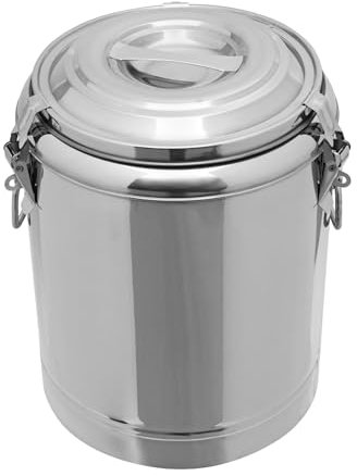 Contenitore termico in acciaio inox, 20/40 l, dispenser per bevande fredde, secchio isolato in acciaio inox, contenitore termico freddo con coperchio, argento (20 l, senza rubinetto)