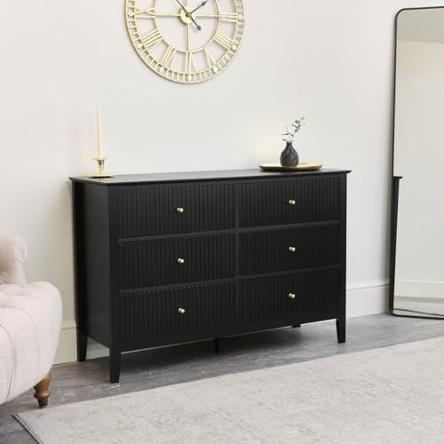 Melody Maison Large 6 Drawer Chest of Drawers - Hales Black Range