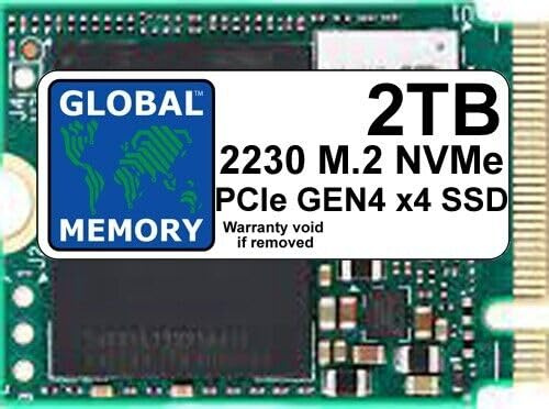 GLOBAL MEMORY Unità SSD M.2 2230 PCIe Gen4 x4 NVMe da 2 TB per laptop/PC desktop/server/postazioni di lavoro/schede madri