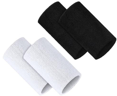 EORPAVU Sports Fan Wristbands,Sportarmbänder, schweißabsorbierende atmungsaktive elastische Fitnessarmbänder, Strickarmbänder für Damen und Herren (2 Paar)