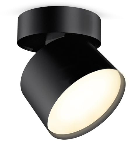 SSC-LUXon SAMU Decken Aufbauspot schwarz schwenkbar inkl. GX53 LED 3W - 3CCT Downligtht Spot warmweiß + neutralweiß + kaltweiß