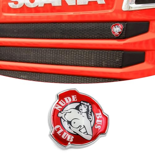 Forten Kingdom 1 Stück Custom Emblem für Scania Truck Frontgrill Badge Emblem Ersatz Außenzubehör 1401610 (Blaugold, Schwarz) für Scania LKW (vor 2016)