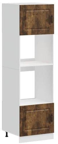 vidaXL Herdumbauschränke 2 STK. Kalmar Räuchereiche Holzwerkstoff, Küchenschrank, Ofenschrank, Backofenschrank, Herdschrank, Küchenzeile, Küchenmöbel