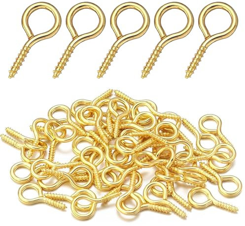 MEXRUMI 200 Pièces De Petites Vis À Œillet Vis À Œillet Aiguilles À Œil Set Mini Vis À Œillet Mouton Pour La Fabrication De Bijoux Diy Artisanat Bois Bricolage Meubles