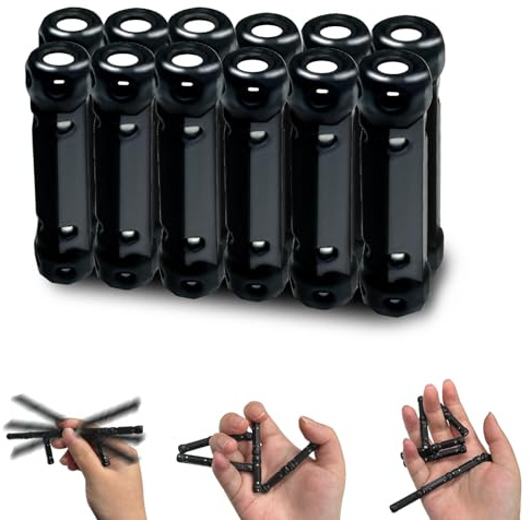 Fidget Toys, 12PCS Magnetiska Fidget Toy, Fidget Magnetiska Pinnar, Stress Och Ångestlindring, Sensoriska Leksaker för ADHD ADD OCD Autism (Svart)