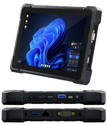Tablette Résistante Industrielle-Tablette PC Robuste étanche pour extérieur Win 11 Pro avec N4120 CPU, 8Go RAM, 128Go ROM, Batterie 8000 mAh, Écran de 10,1 Pouces, 4G LTE/GPS/WiFi 5.0/BT5.0