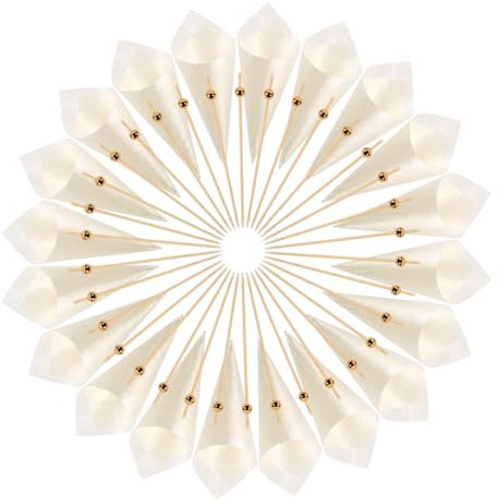 GARVALON Set De 200 Conos De Madera Desechables Para Helado 125 Mm y Palillos Para Aperitivos 12 Mm, Ideales Para Fiestas Tropicales, Aperitivos y Decoración De Eventos