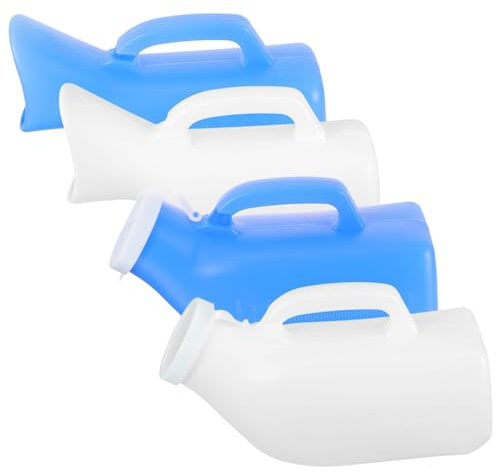 Orinal Portátil Tapa para Adultos, Plástico, 4 Piezas | Capacidad 1200ml y 1000ml, Reutilizable Fácil Manejo, para Hogar y Viaje