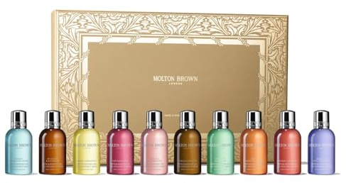 Molton Brown Stocking Filler Gift Set - 10 x 50ml Luxury Scented Bath & Shower Gels, Christmas Body Care Beauty Gift
