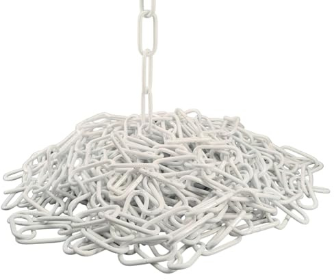 Stahlkette Weiß 1,5 m Ø 2,8 mm – Eisenkette lackiert glänzend – Gliederkette offen 36×16,4 mm – Dekokette für Leuchten, Schilder, Pflanzen, Deko-Aufhängung – 12 kg Tragkraft