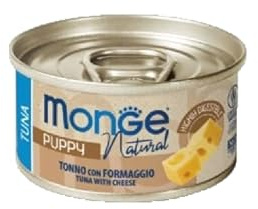 MONGE NATURAL PUPPY TONNO CON FORMAGGIO. 24 SCATOLETTE DA 95g CADAUNO