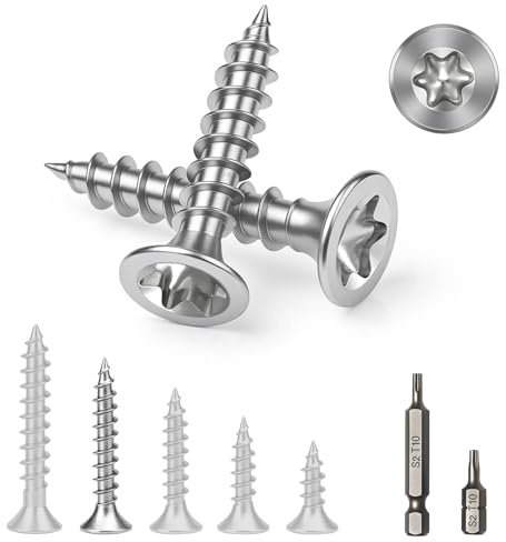 Boltmax 100 Stück Edelstahlschrauben V2A A2 M3 x 20 mm, Holzschrauben Torx Senkkopf Vollgewinde mit Torx-Antrieb, rostfreie Spanplattenschrauben Edelstahl für Holz, Möbelbau, DIY & Innenbereich