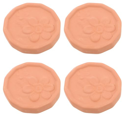 POPETPOP Lot de 4 Pierres Chauffantes en Terre Cuite pour Corbeille Chauffe-Pâtisseries Rustique Maintien de L’Humidité et Chaleur Homogène Accessoire la Cuisine pour Fêtes et Repas