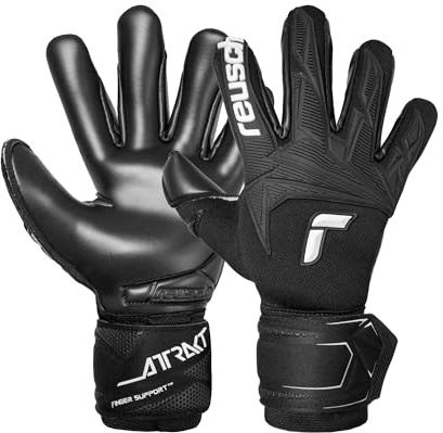 Reusch Torwarthandschuhe Erwachsene |Fingerschutz | top Grip & atmungsaktiv | für Training & Spiel, geeignet für Kunstrasen, Naturrasen & Hartplatz, Größe 7,5-11, Attrakt Freegel Infinity Finger Support