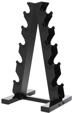 Hantel rack hantelställ hantelställ A-Frame 5-nivåer stål platsbesparande hantelhylla 100 kg hög lastkapacitet hantlar hylla för hem gym sportstudio