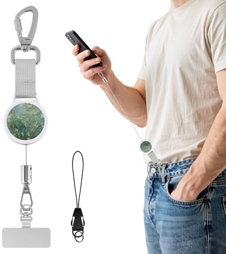 MoKo cuerda para movil retráctil antirrobo, Blanco&Albaricoque