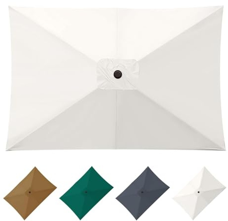 YueTeng Rectangular Toldo De Recambio De Sombrilla, 3 x 2 m Toldo de Repuesto para Sombrilla de Patio, Cubierta de Repuesto para Sombrilla, Terraza Jardín y Exterior