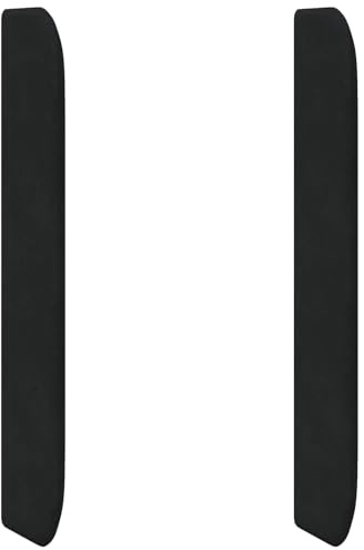 Owoxanthellate Kopfteil Ohr Schwarz 80x16x4 cm Samt - Elegantes Bettkopfteil mit Schaumstoffpolsterung für Schlafzimmer und Boxspringbett - Wandkissen zum Anlehnen und Entspannen