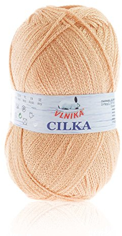 100g Strickgarn CILKA by VLNIKA Klassikgarn Strickwolle Häkelgarn Sommergarn, Farbe:lachsfarben