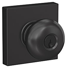 SCHLAGE Plymouth Knob with Collins Trim Keyed Entry Lock, Matte Black (F51A PLY 622 COL)