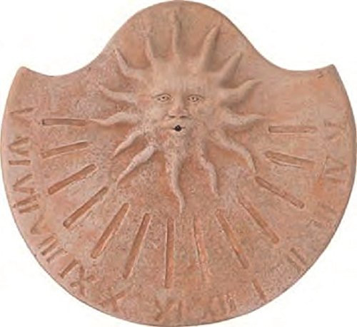 MERIDIANA DA PARETE IN TERRACOTTA FATTA A MANO (NON COMPRESA DI GNOMONE); LUNGHEZZA CM. 40, ALTEZZA CM. 38.