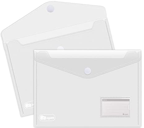 25 x KlettVerschluss Dokumententasche A4 - Dokumentenmappe Brieftaschen zum Dokumenten Abheften mit Brief-Taschen und 30 Stück Gifted Visitenkarte