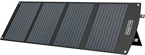 BALDERIA Solarboard 120W | Faltbares Solarpanel für Powerstations | Solarmodul für mobile Solargeneratoren mit DC, USB, 2 Ständer & Griff | Strom für Outdoor, Camping, Notfall, Balkon & Wohnmobil