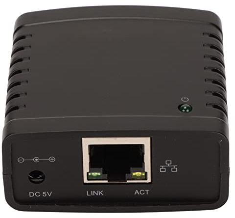 Wnesy Servidor de Impresión USB, Extensor Inalámbrico USB Que Comparte la Función de Administración Web Puerto LAN RJ45 Estándar con Cable de Red para Máquina de Juegos (Enchufe de la UE)