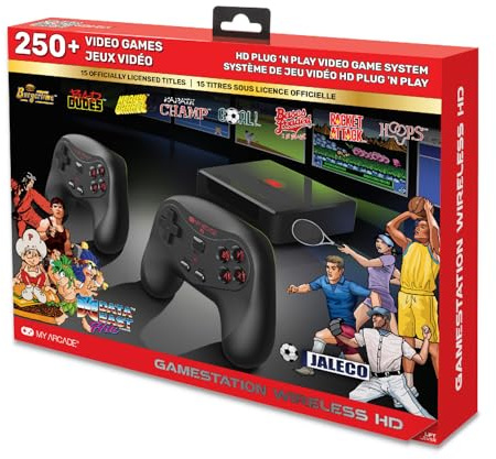 My Arcade GameStation Wireless HD - Data East Videospielkonsole mit über 250 Spielen, DGUNL-4144, Plug and Play
