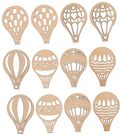 EXCEART 24stücke Diy Heißluftballon Holzscheiben Blanko Holzanhänger Für Kreative Wanddekoration Und Handwerksprojekte Für Kinderzimmer Und Partys