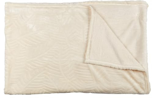 HOME DECO FACTORY Wandleuchte Up & Down Innen Schwarz | Polyester, extraweiche Tagesdecke, Waffelmuster, 200 x 150 cm, für Winternächte, Sofa oder Bett, cremeweiß