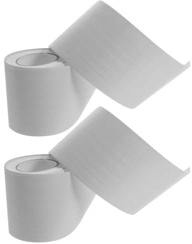 Mobestech 2 Rollen Selbstklebende Pvc Sockelleisten Flexible Fußleistenverkleidung Für Innen Und Außenanwendungen 12cm Hoch 5m Lang Weiß Holzoptik Wandaufkleber Für Schlafzimmer Balkon