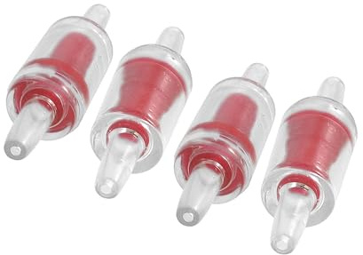 CAPASTEC Plastic Air Pump Check Valves, Non-Return Check Valve for Fish Tank, 2.1 x 0.57 Inch (Red Clear 4 Pcs)
