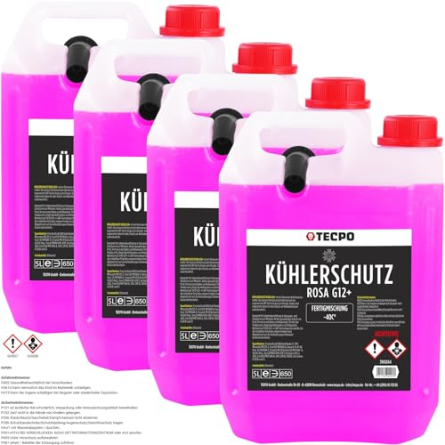 TECPO Kühlerfrostschutz rot G12+ Antifreeze -40°C Frostschutz rosa Kühlmittel 20L