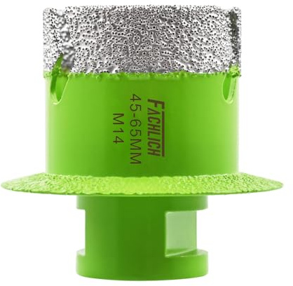 FACHLICH Scie cloche pour carrelage - 45 mm - Foret diamanté en porcelaine - Filetage M14 - Décapsuleur de lavabo - Pour marbre, céramique, carrelage, granit