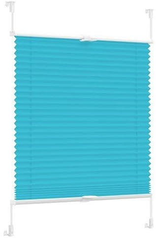 Plissee ohne Bohren Klemmfix,50x110cm（BxH,Blau,verdunkelung, Sichtschutz und Sonnenschutz, Dekohome, Lichtdurchlässig Rollo für Fenster & Tür, mit verstellbaren Klemmträgern
