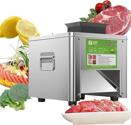 Cortadora de carne, máquina cortadora de cubos de carne triturada, 850 W, eléctrica, de acero inoxidable, para uso doméstico y comercial, cortadora de pollo, pescado, carne de res, verduras (color: