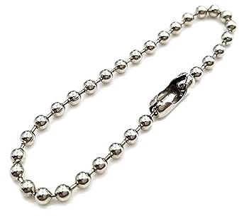BELLIFFY Adjustable Stainless Steel Ball Chain Necklace 2.4x150mm Silver 100pcs Beaded Connector Clasp Key Rings for Jewelry Making and Craft Supplies