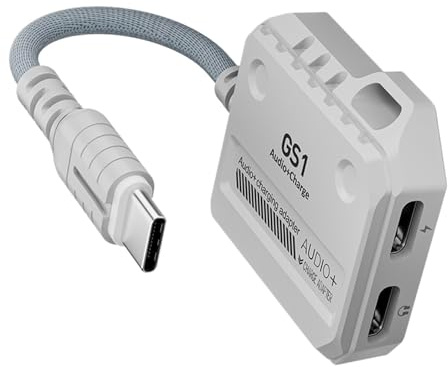 SANRLO HiFi-Soundkarte USB C auf Kopfhöreranschluss mit Schnellladung, 60 W Leistung, 6 cm Kabellänge für verbessertes Gaming