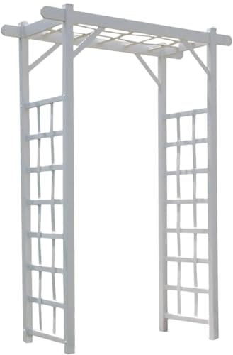 XUWEWI Arche Jardin Arche de Jardin en PVC de 57 x 85 Pouces, Cadre en Treillis extérieur décoratif ou Treillis for Plantes grimpantes, Blanc Arche De Rosiers Vigne